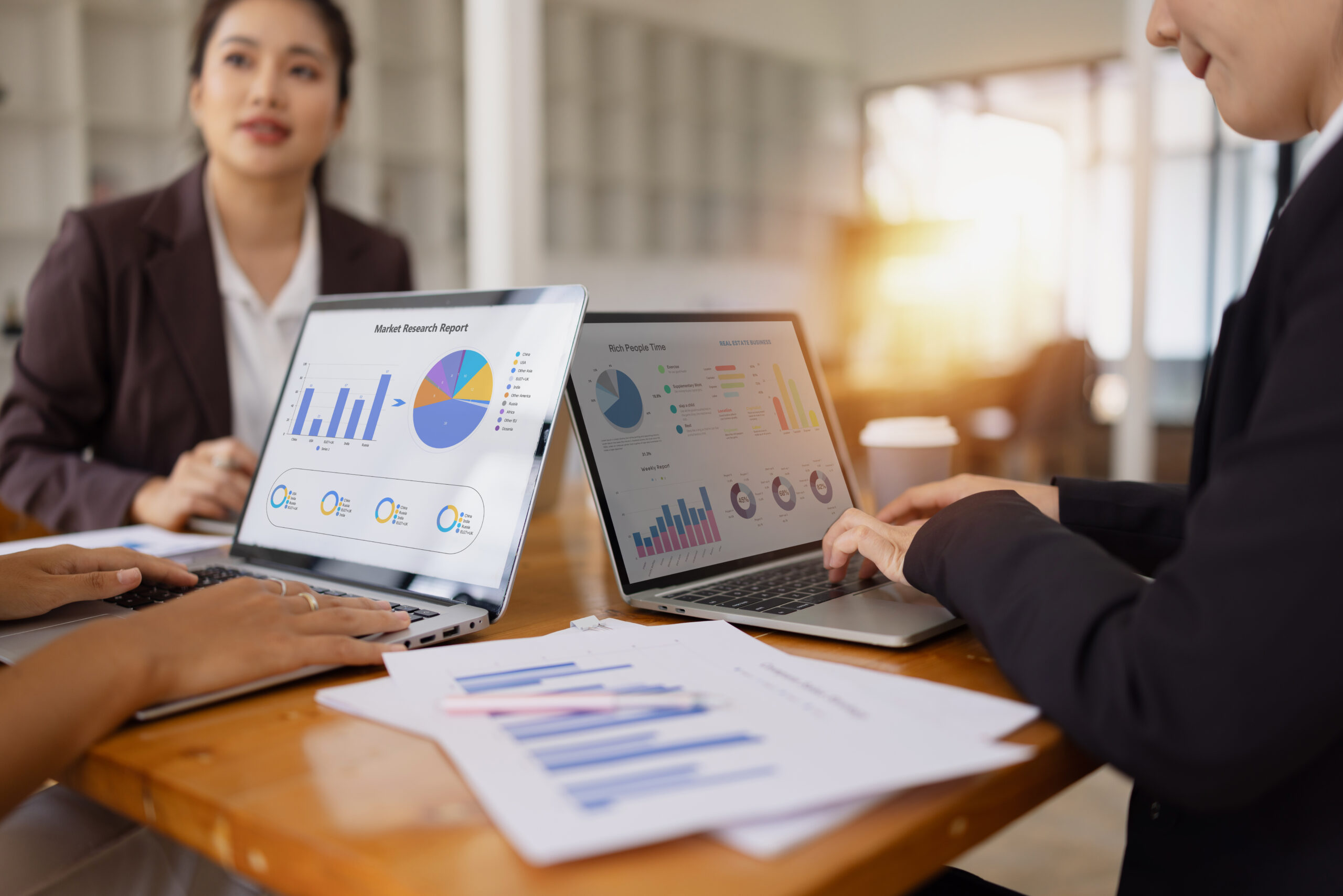 Image of a woman discussing with client