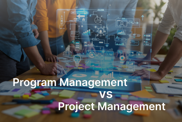 project and product management, product management roles displayed across a computer