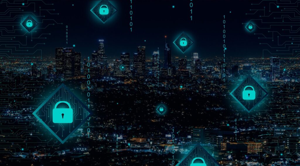 Image of locks and computer code to represent Cybersecurity Maturity Model Certification (CMMC)
